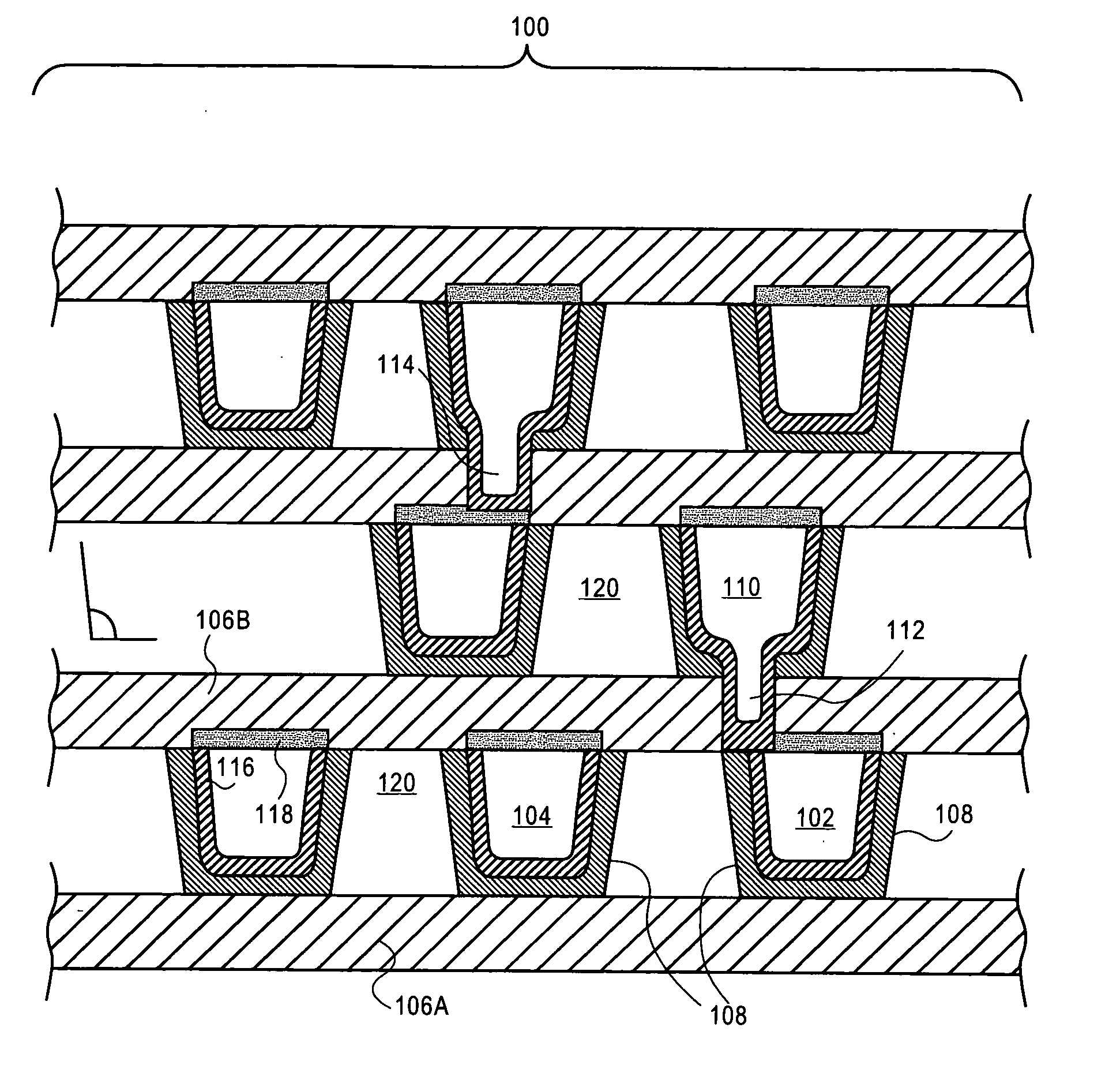 Dielectric spacers for metal interconnects and method to form the same