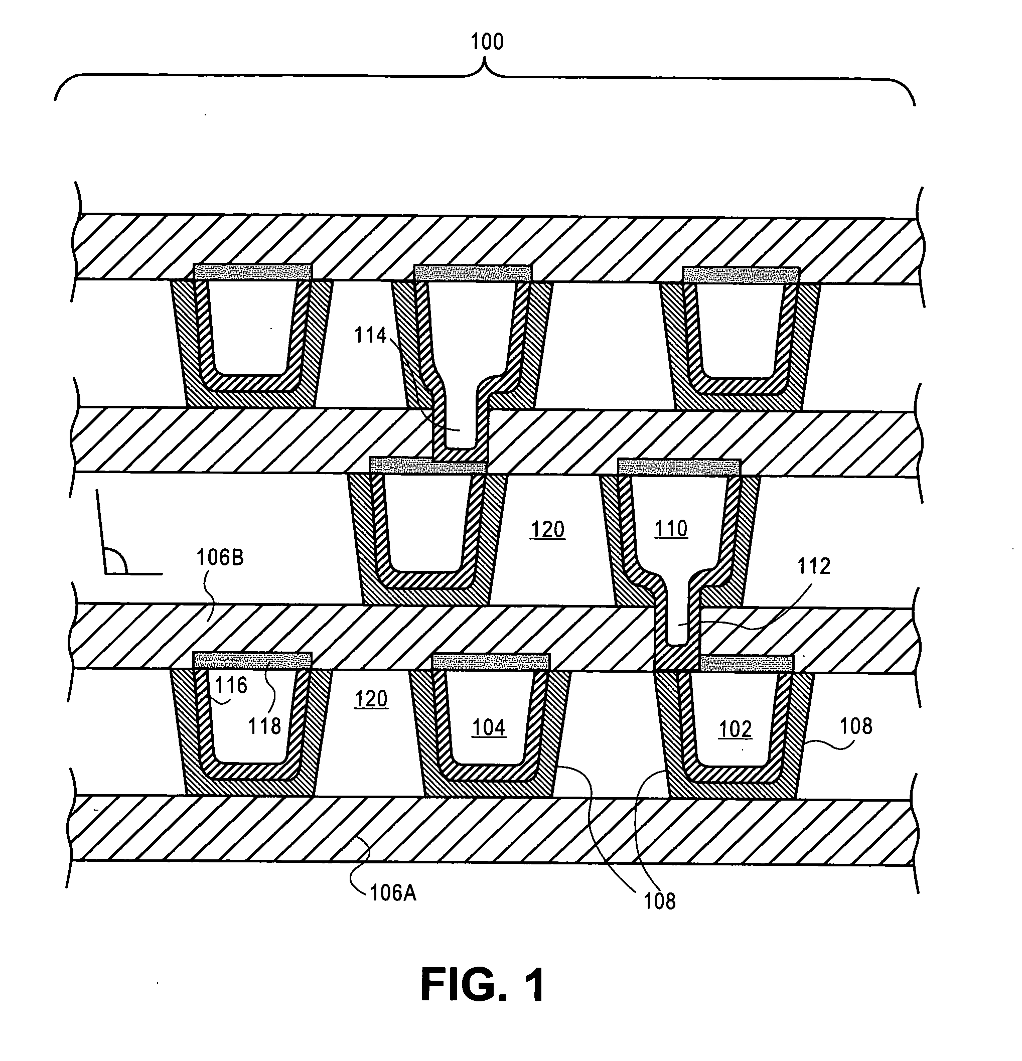 Dielectric spacers for metal interconnects and method to form the same