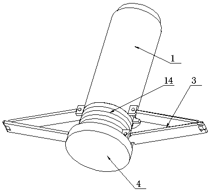 Underwater soil body expansion stirring device and underwater bottom expansion pile construction method