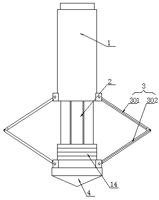 Underwater soil body expansion stirring device and underwater bottom expansion pile construction method