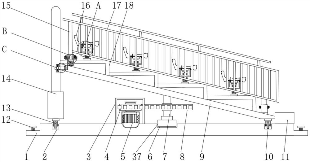 Indoor assembled stand with angle adjusting function