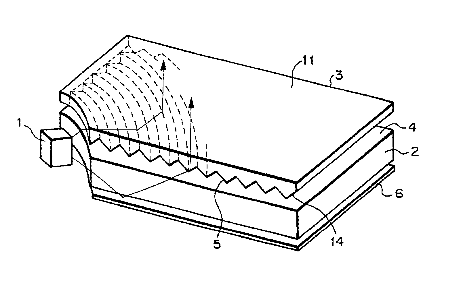 Planar light source system and light deflecting device therefor