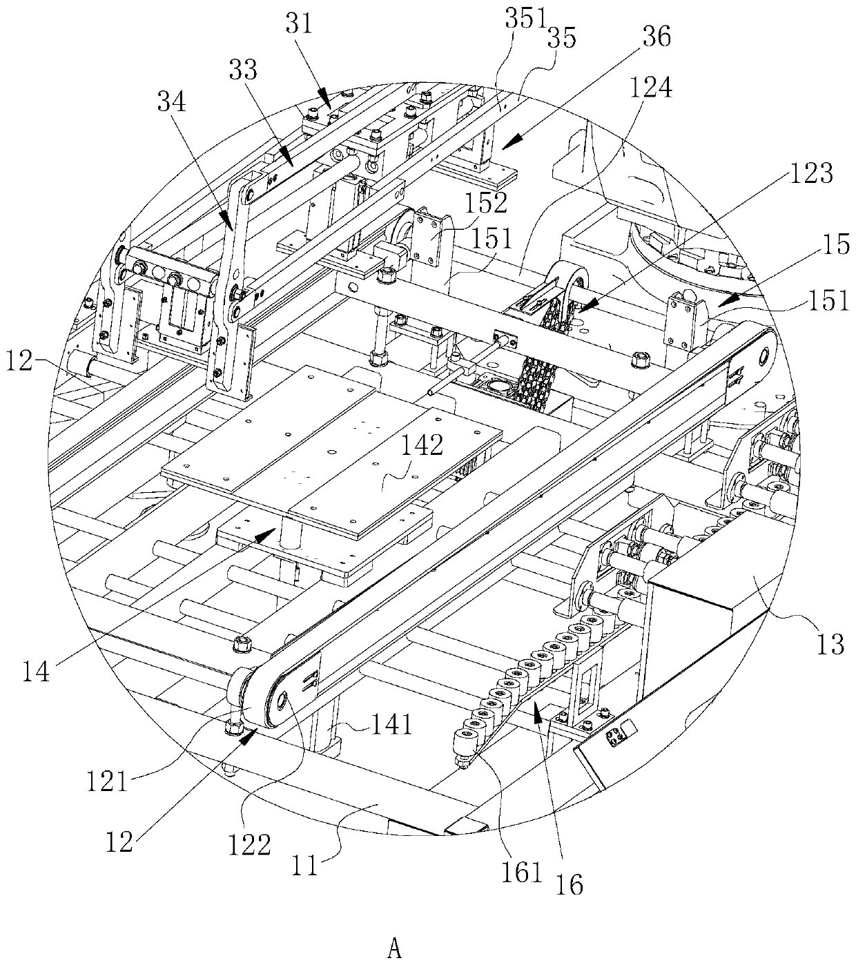 Plate stacking device and plate palletizing equipment