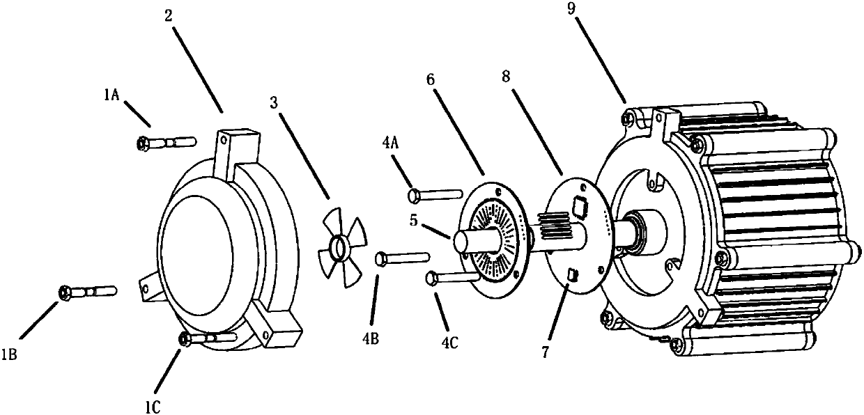 Motor mounting structure with electromagnetic induction type rotary transformer