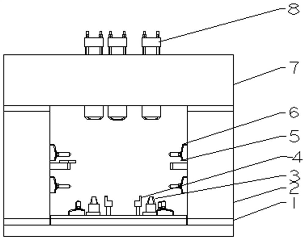 Clamping device suitable for machining cast valve body