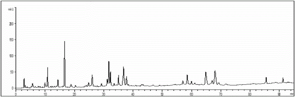 HPLC (High Performance Liquid Chromatography) fingerprint spectrum establishment method for Yixuean granules