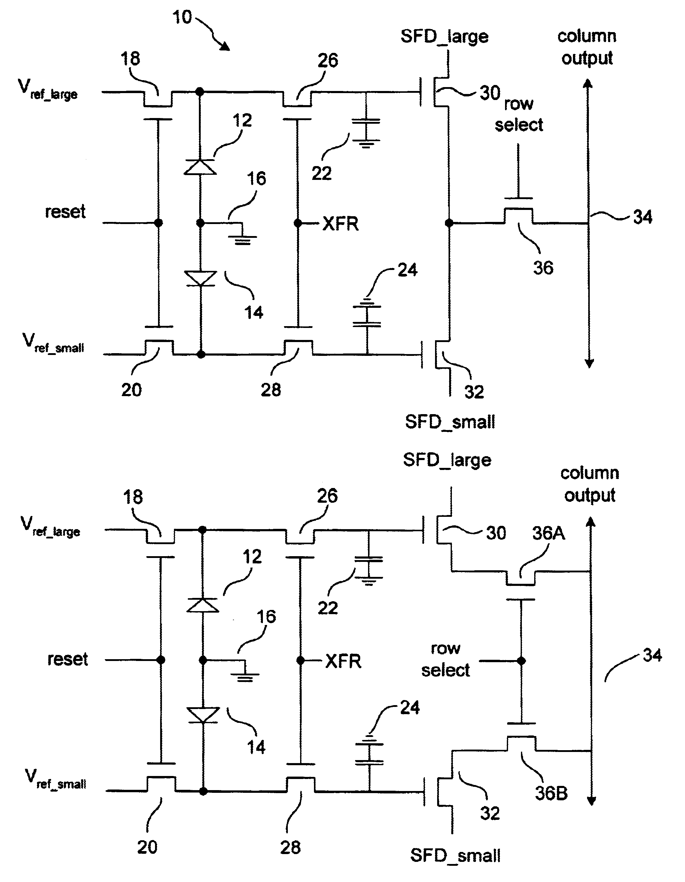 Triple slope pixel sensor and arry