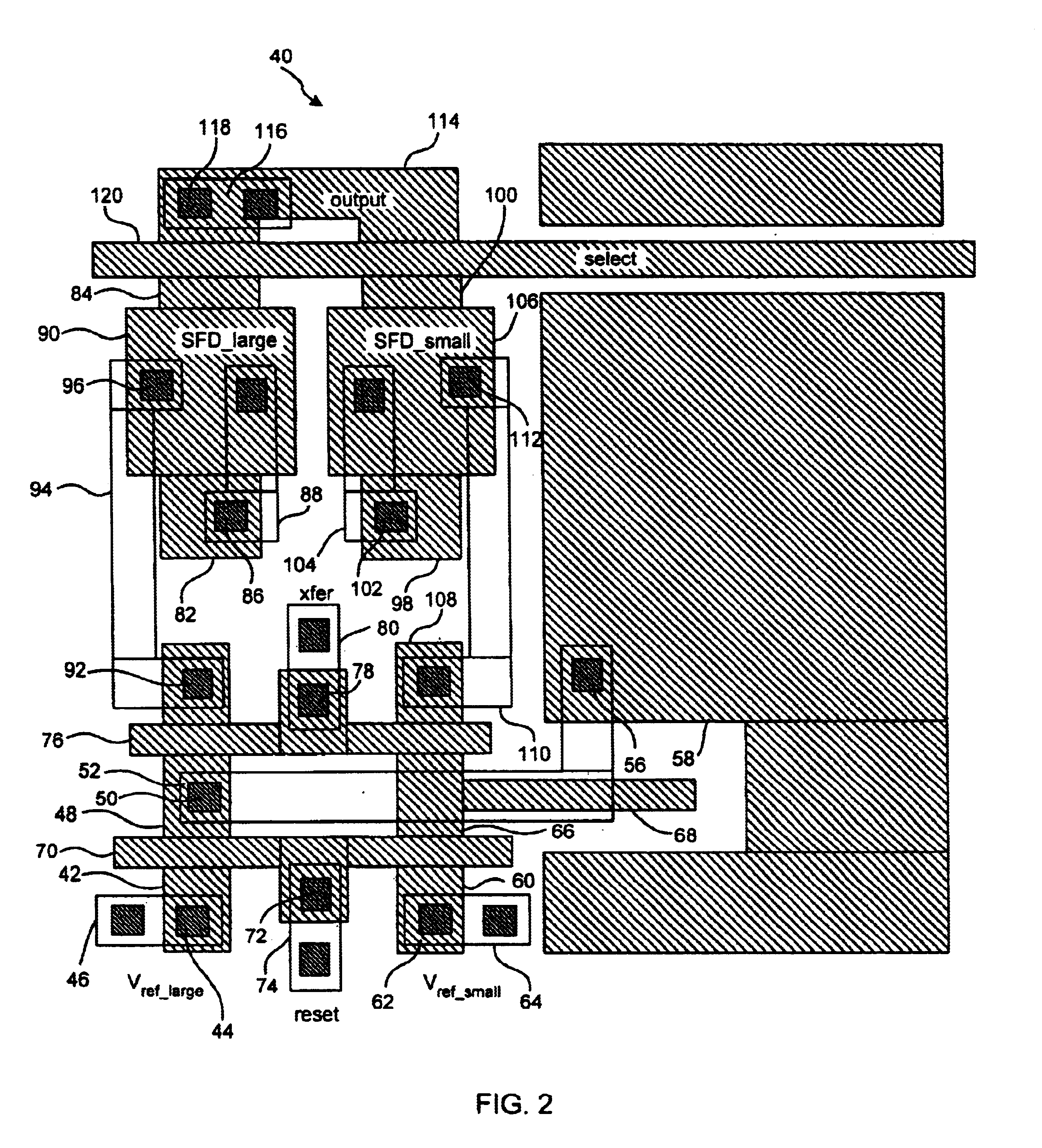 Triple slope pixel sensor and arry