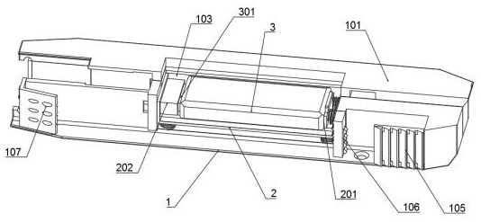 Electric vehicle electronic wire harness gathering and battery heat dissipation storage structure