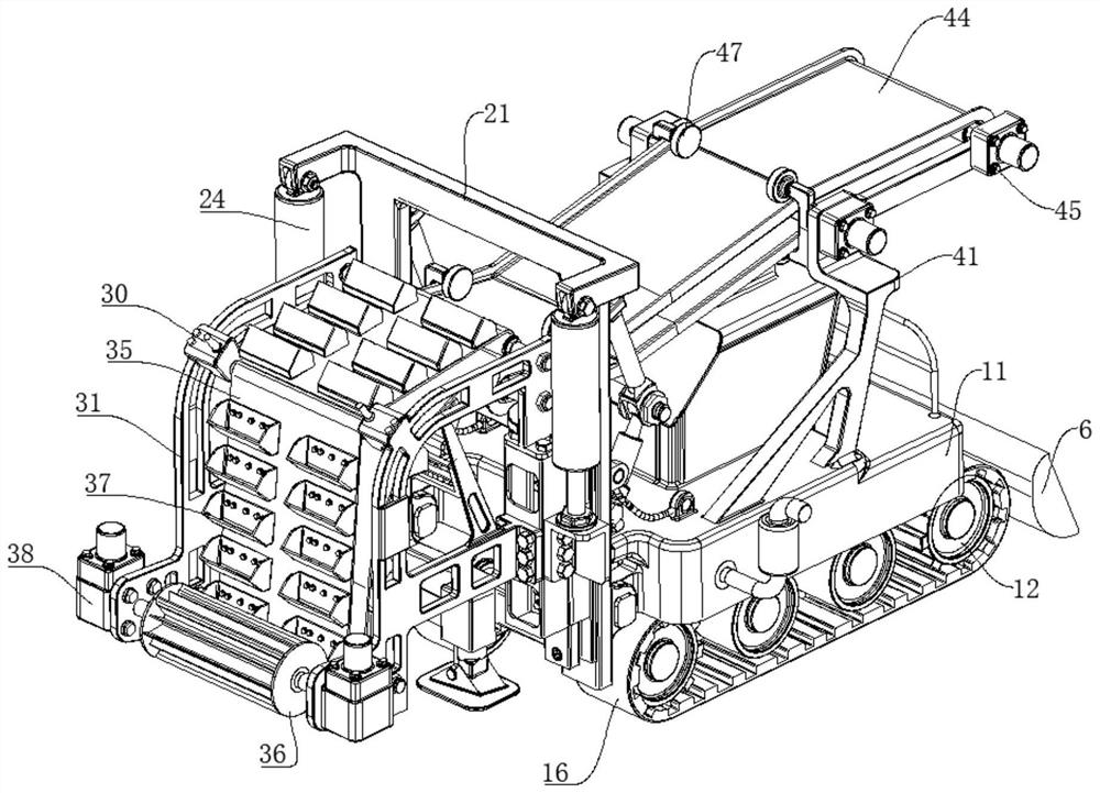 Loading machine with rotary feeding hoppers