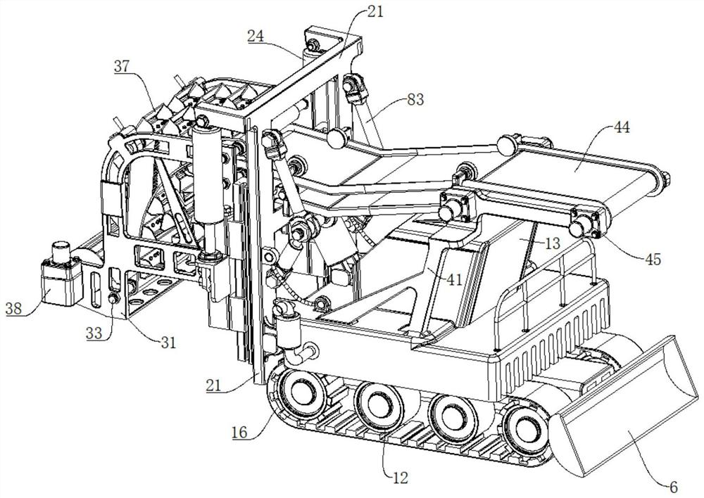 Loading machine with rotary feeding hoppers