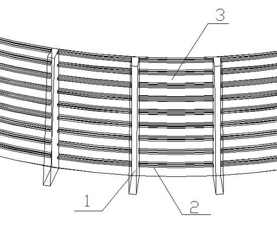 Round coal yard barricade of concrete pilaster of steel plate wall