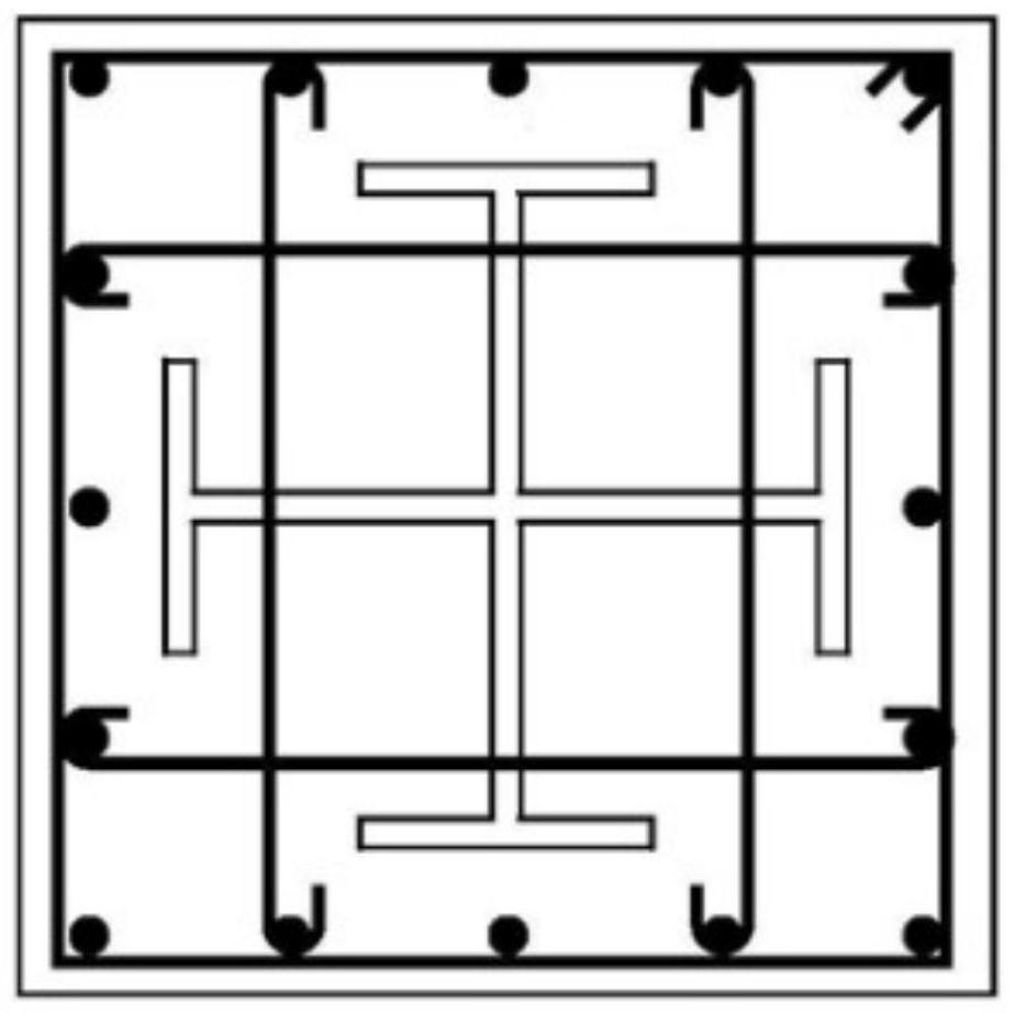 Cross-shaped steel concrete column stirrup constraint structure and manufacturing method