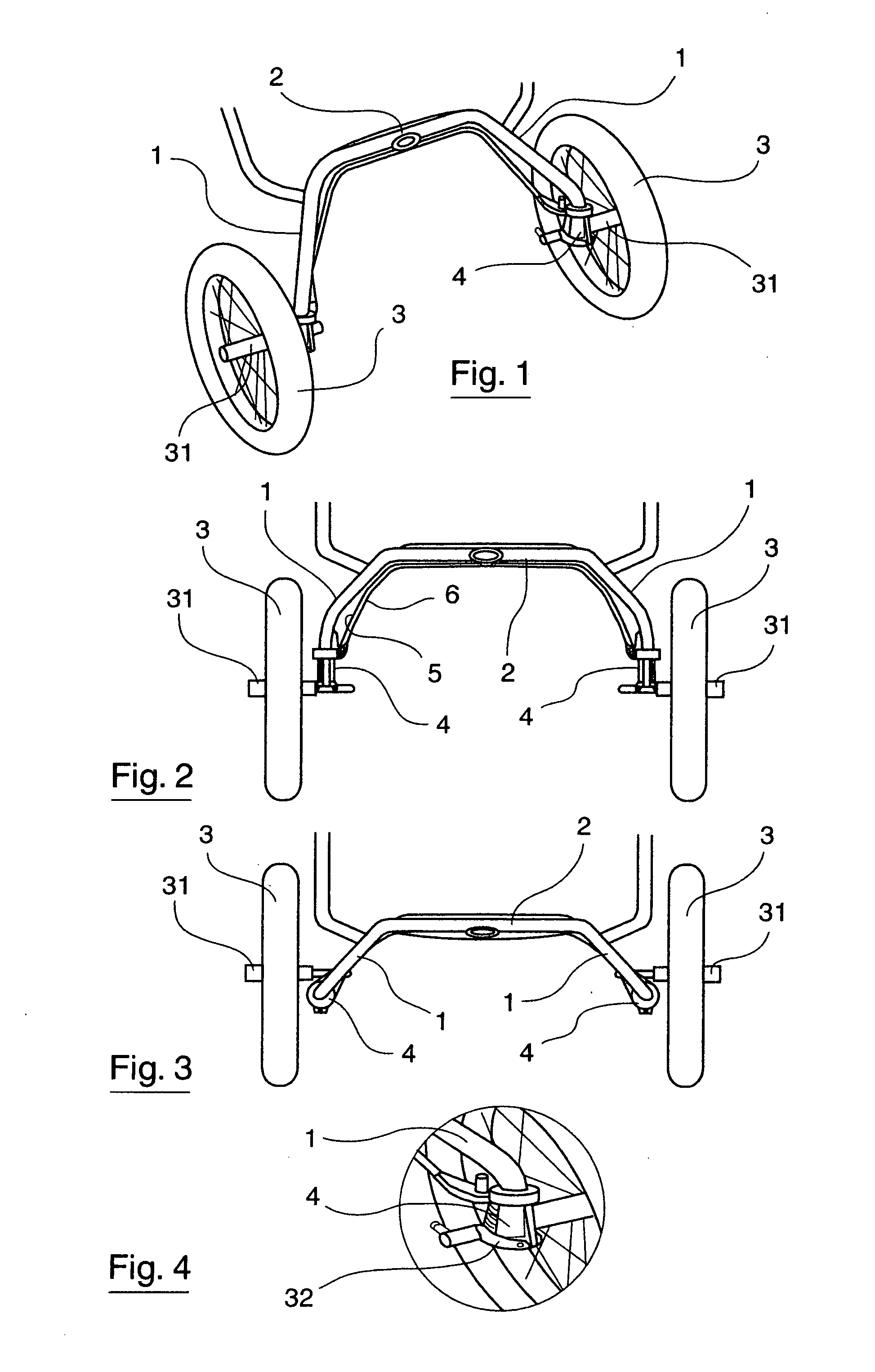 Baby carriage with directional wheels that pivot in unison by semi-rigid means