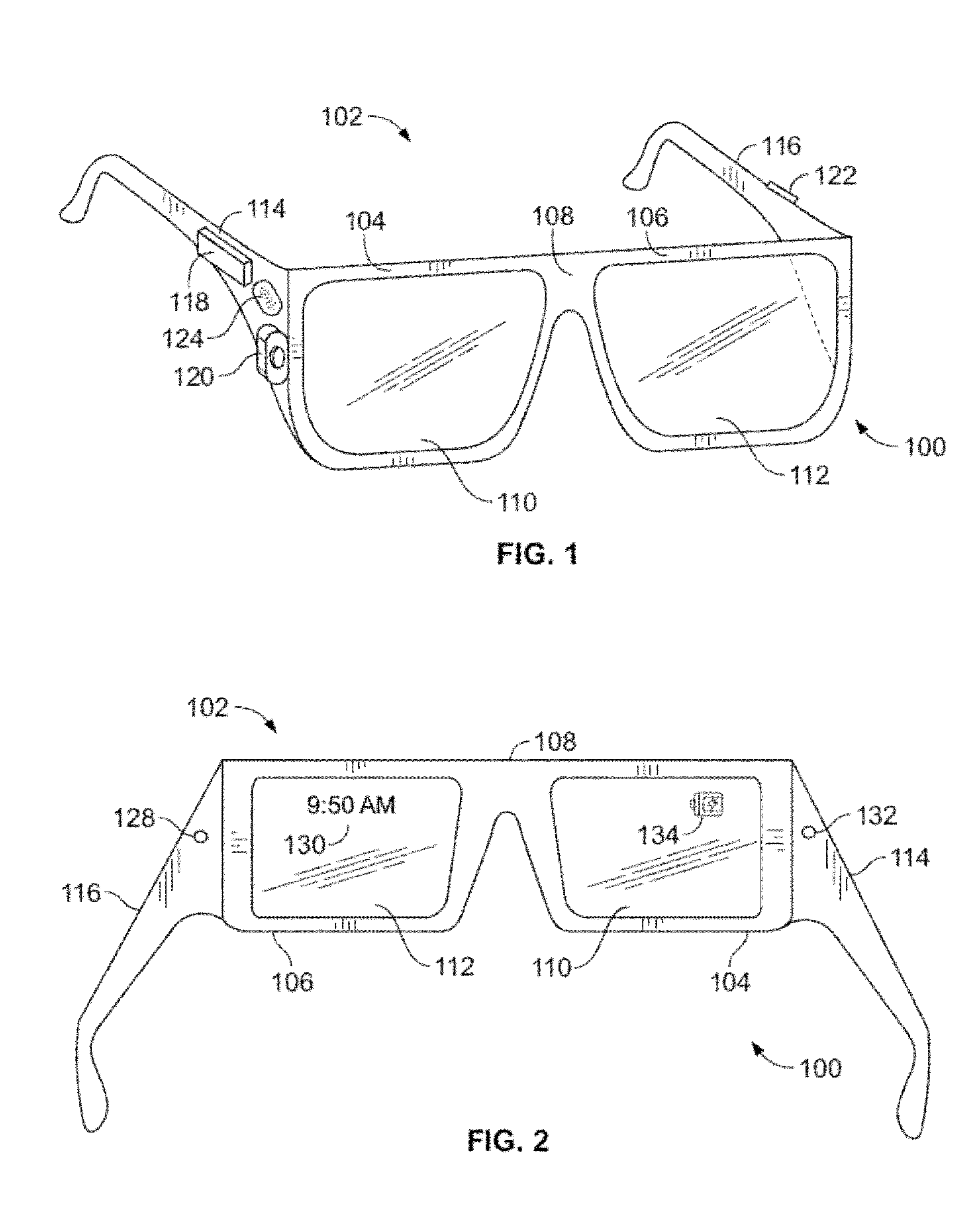 Wearable device with input and output structures