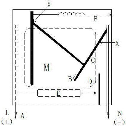 A three-trip surge protector with active arc extinguishing