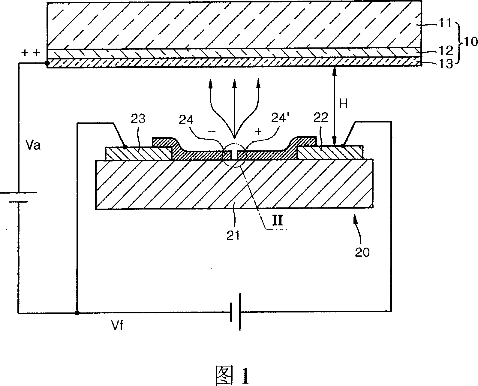 Light emitting device using electron emission and flat display apparatus using the same