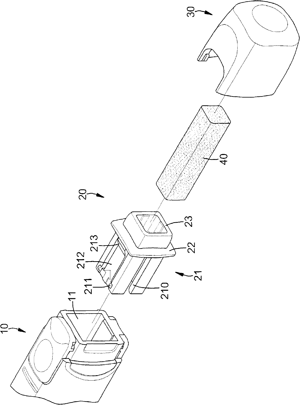 Stationery with eraser fixing device