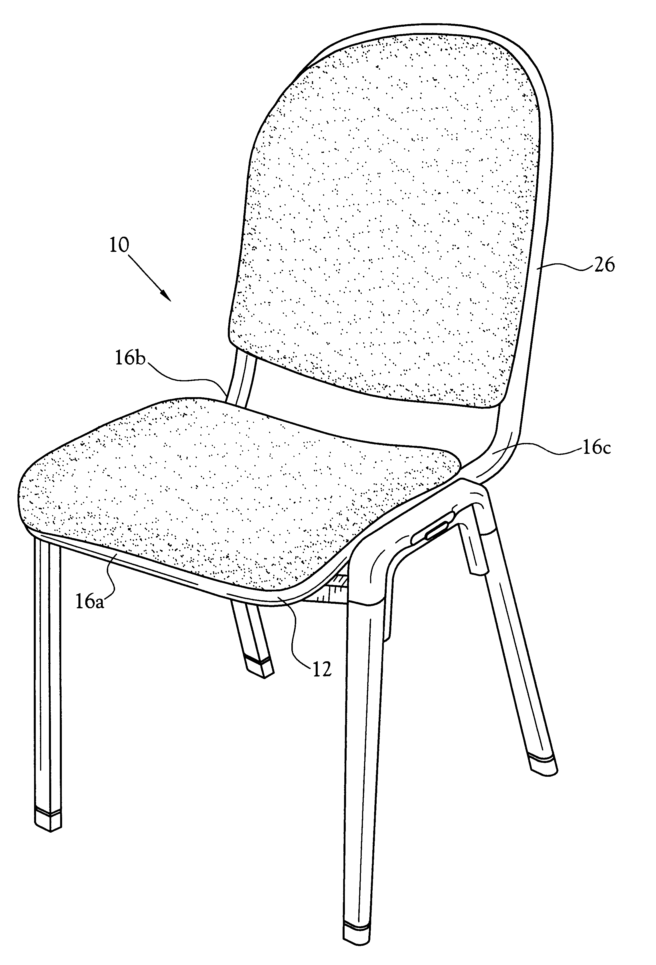 Stackable side-by-side ganging chair