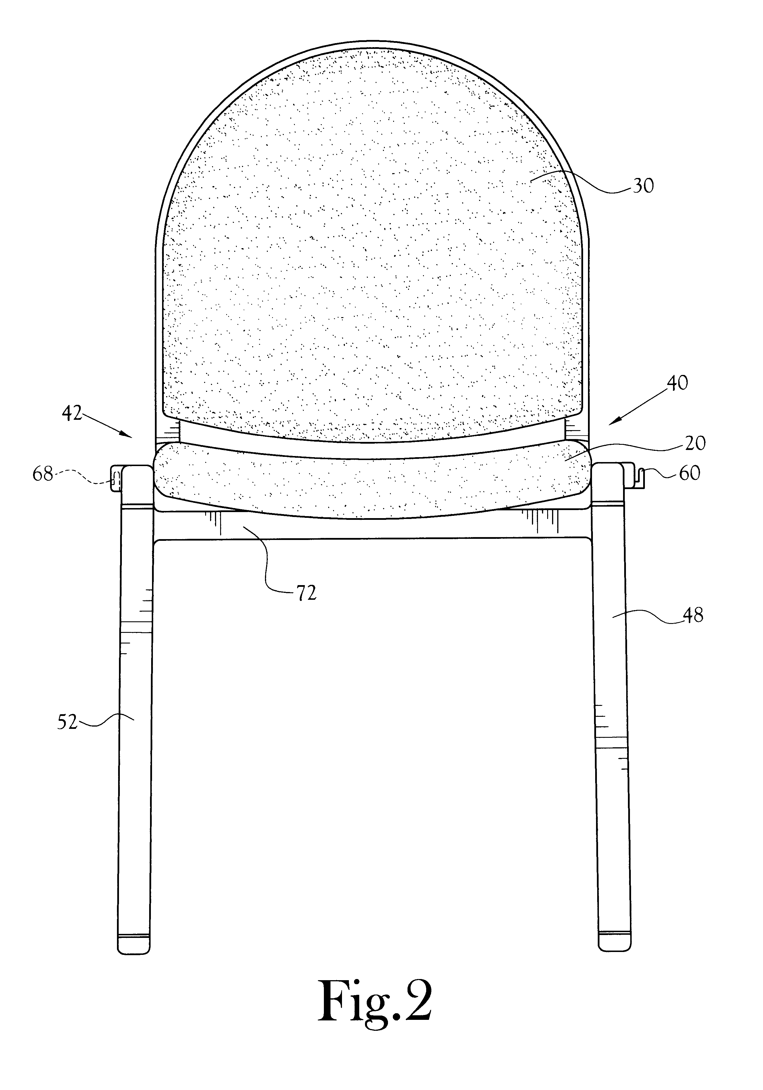 Stackable side-by-side ganging chair