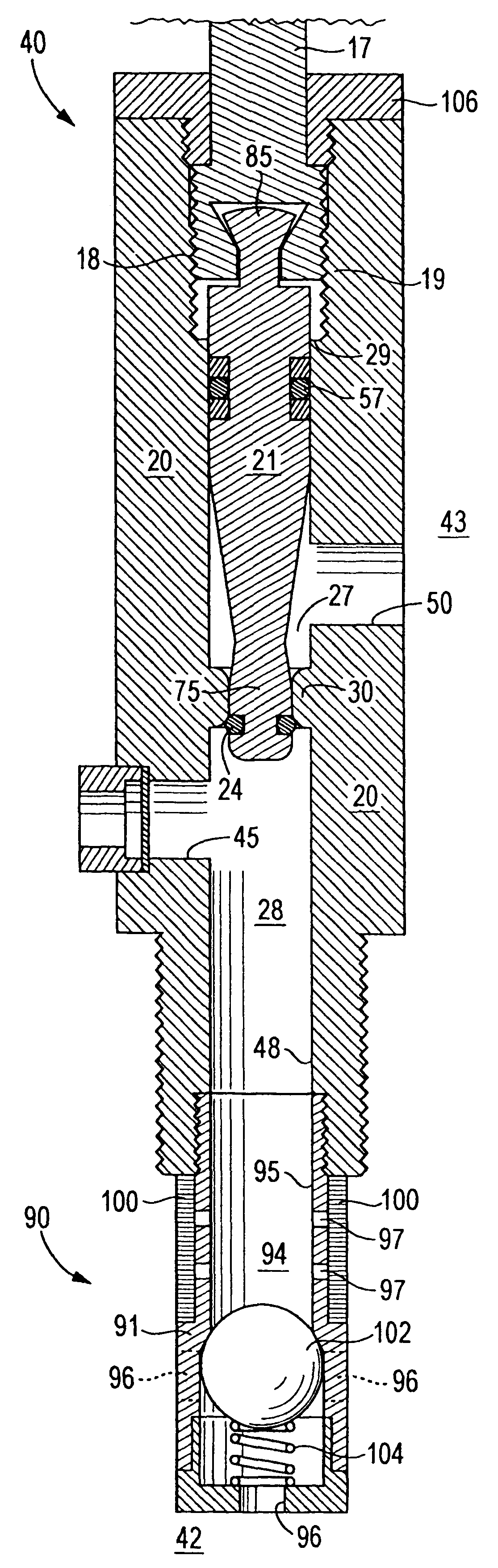 Cylinder valve and bayonet check-filter with excess-flow protection feature