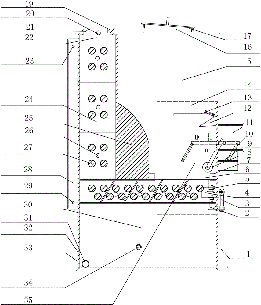 Automatic temperature control lower reverse combustion type coal-fired boiler