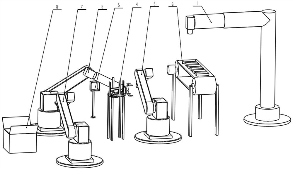 A portable medicine box packing transport and unpacking and stacking device