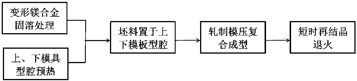 Magnesium alloy variable section rolling and die pressing compound forming device and forming method