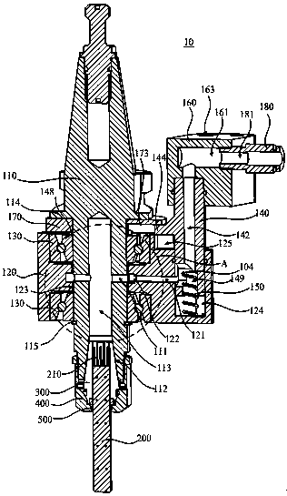 External-cooling-into-internal-cooling tool handle and external-cooling-into-internal-cooling tool handle assembly