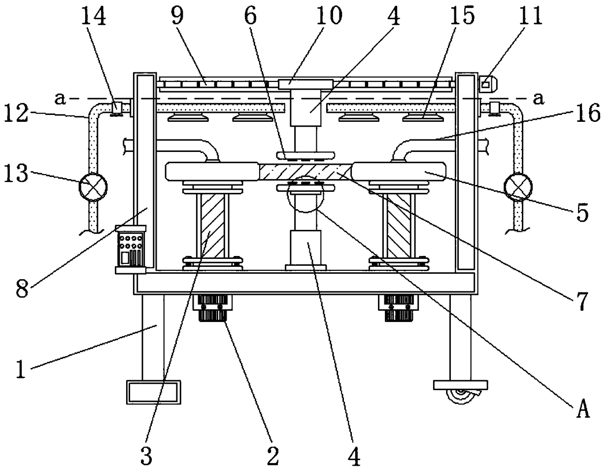 Grinding device capable of conveniently collecting chips for glass substrate