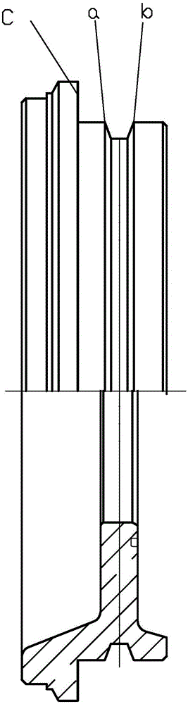 Device for measuring distance from body connection sleeve V-shaped groove center to middle end face