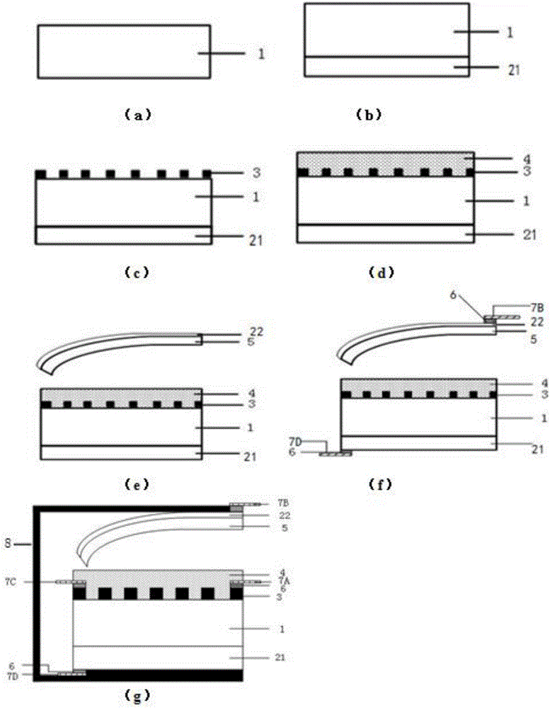 Self-powdered sensor for detecting automobile tail gas and preparation method thereof