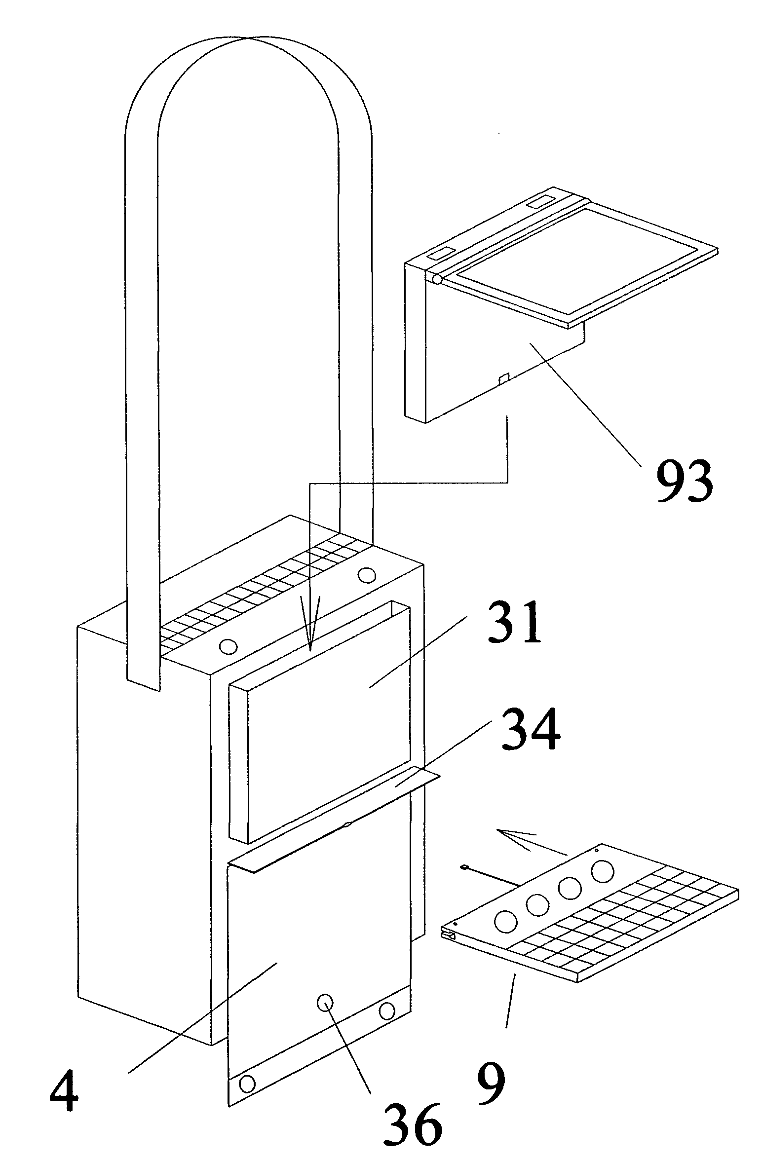 Bag computer computing unit panel and display panel