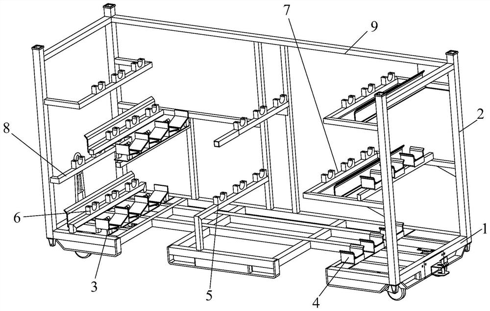 Automobile auxiliary muffler assembly sorting rack