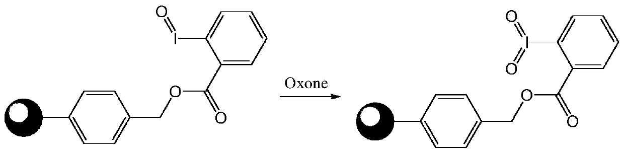 Macromolecule-loaded oxidizing agent containing iodine with high valence, and preparation method and application thereof