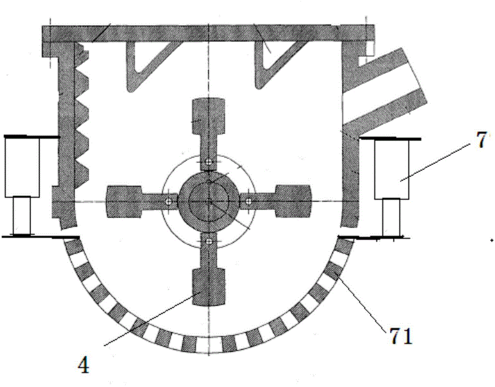 Crusher rotor block and crusher