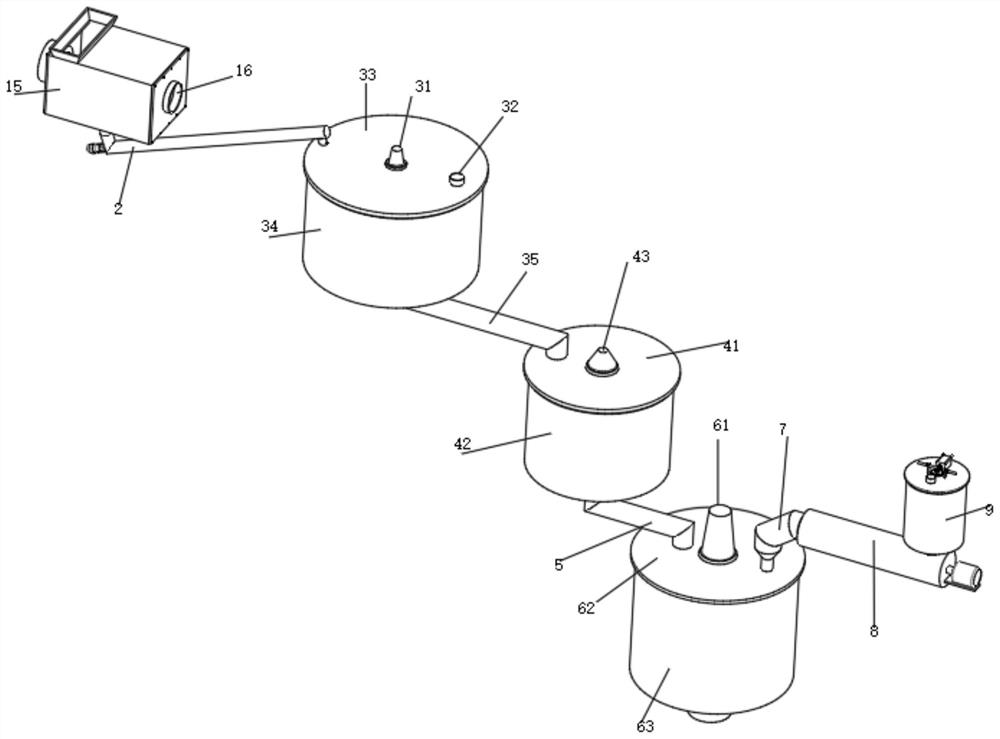 Whole wheat flour production process and processing device for intermediate extraction treatment of gluten materials