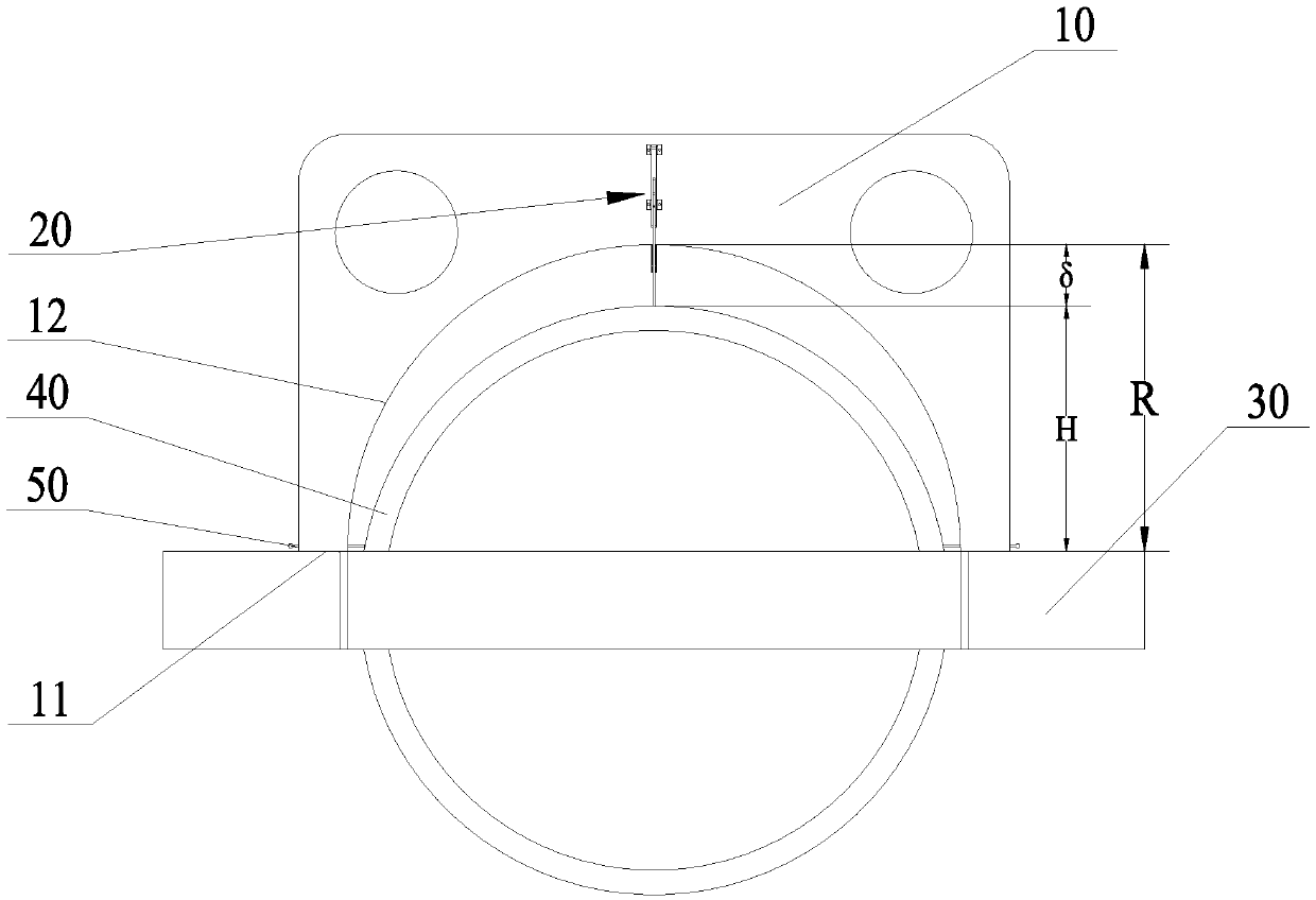 A tool and method for measuring the height of the half-circle plate of the leg rack and chord