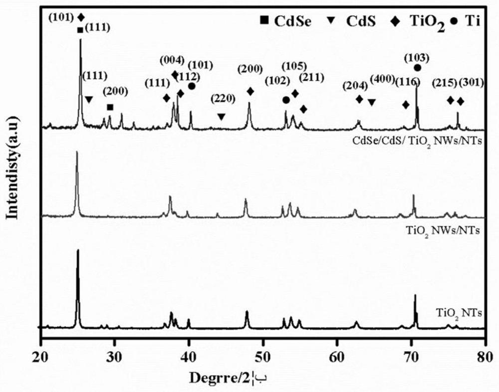 Nanotube array/nanowire composite structure, preparation method, quantum dot sensitized composite structure and application