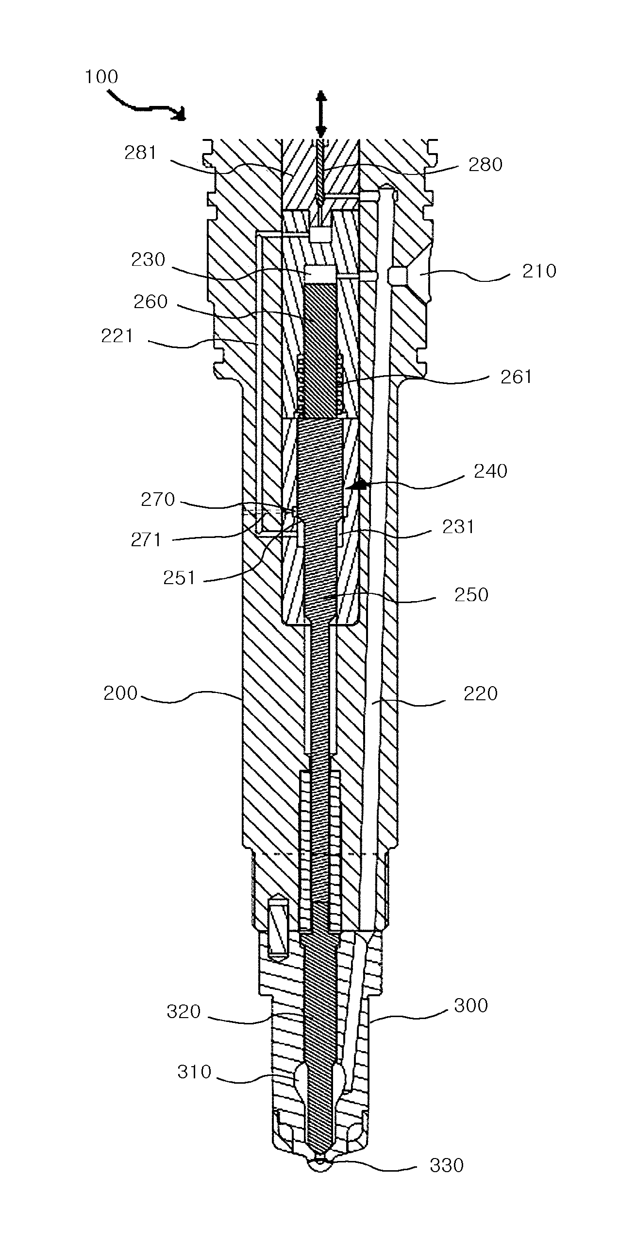 Electronically controlled fuel injection valve