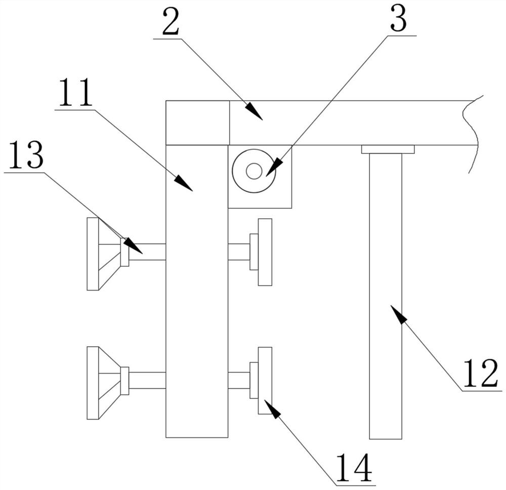 Self-adaptive maintenance hanging bracket for smart city high-rise full-glass curtain wall