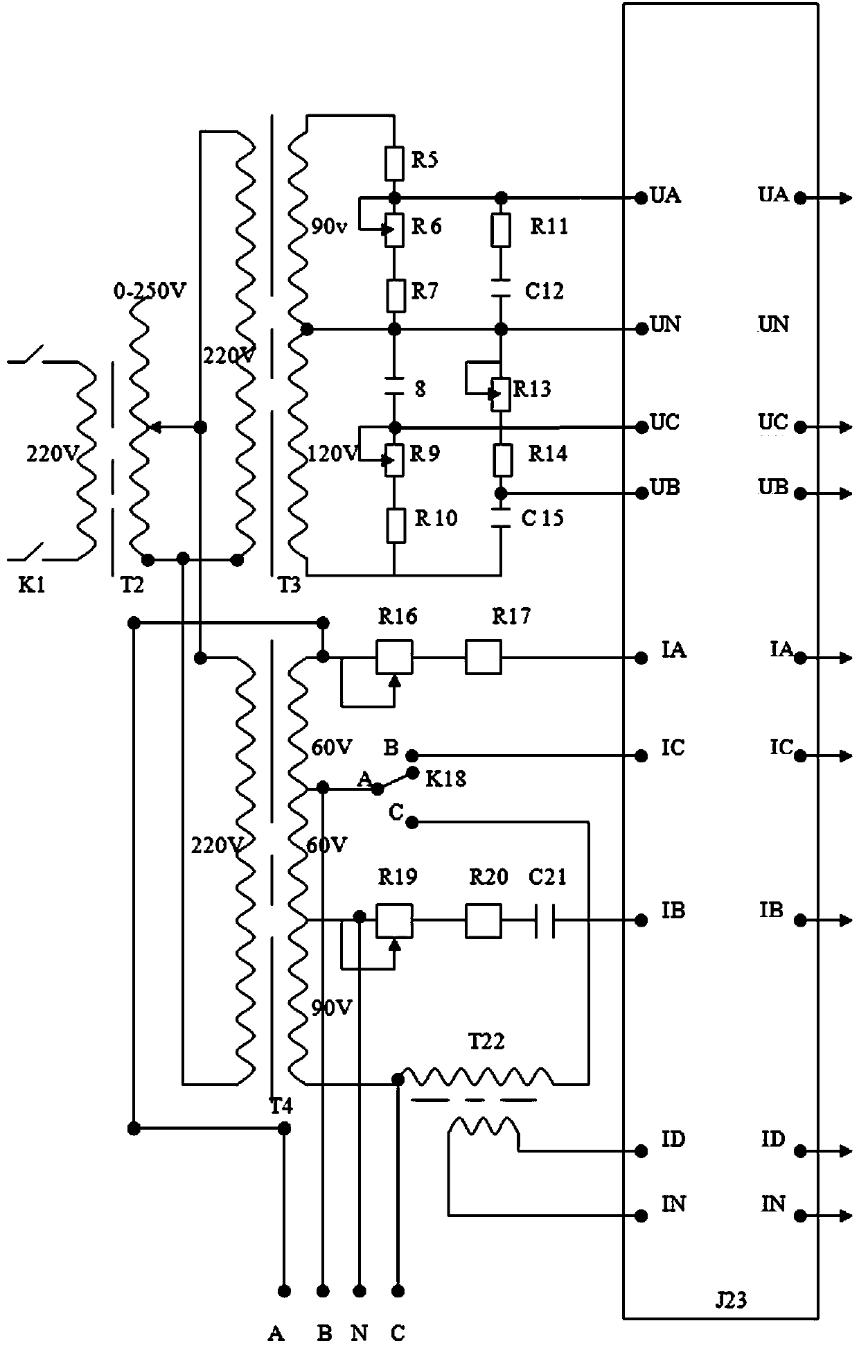 Lightweight three-phase voltage and current generator