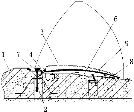 Low-weir high pneumatic landscape gate construction method and structure