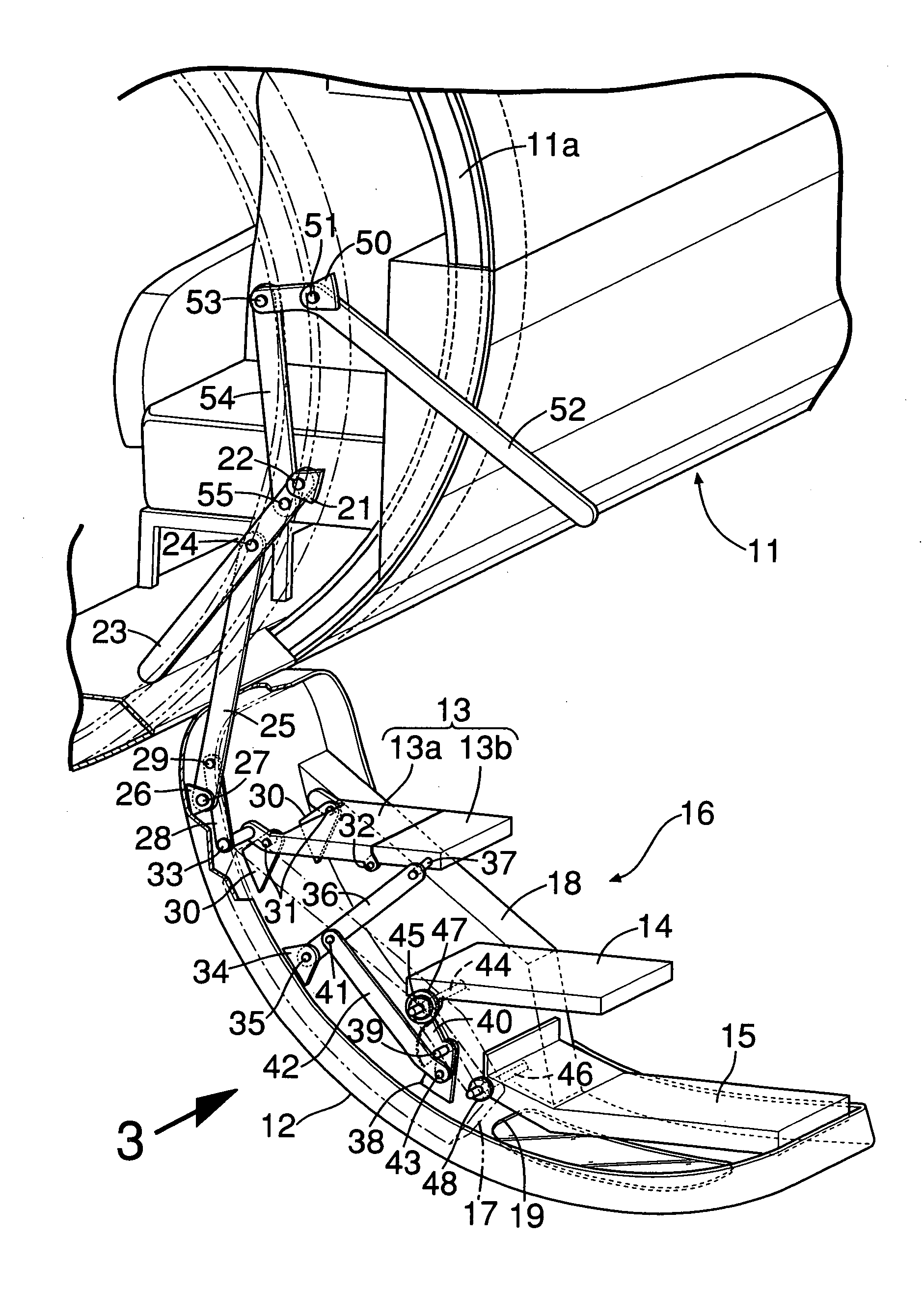 Boarding ramp device for aircraft