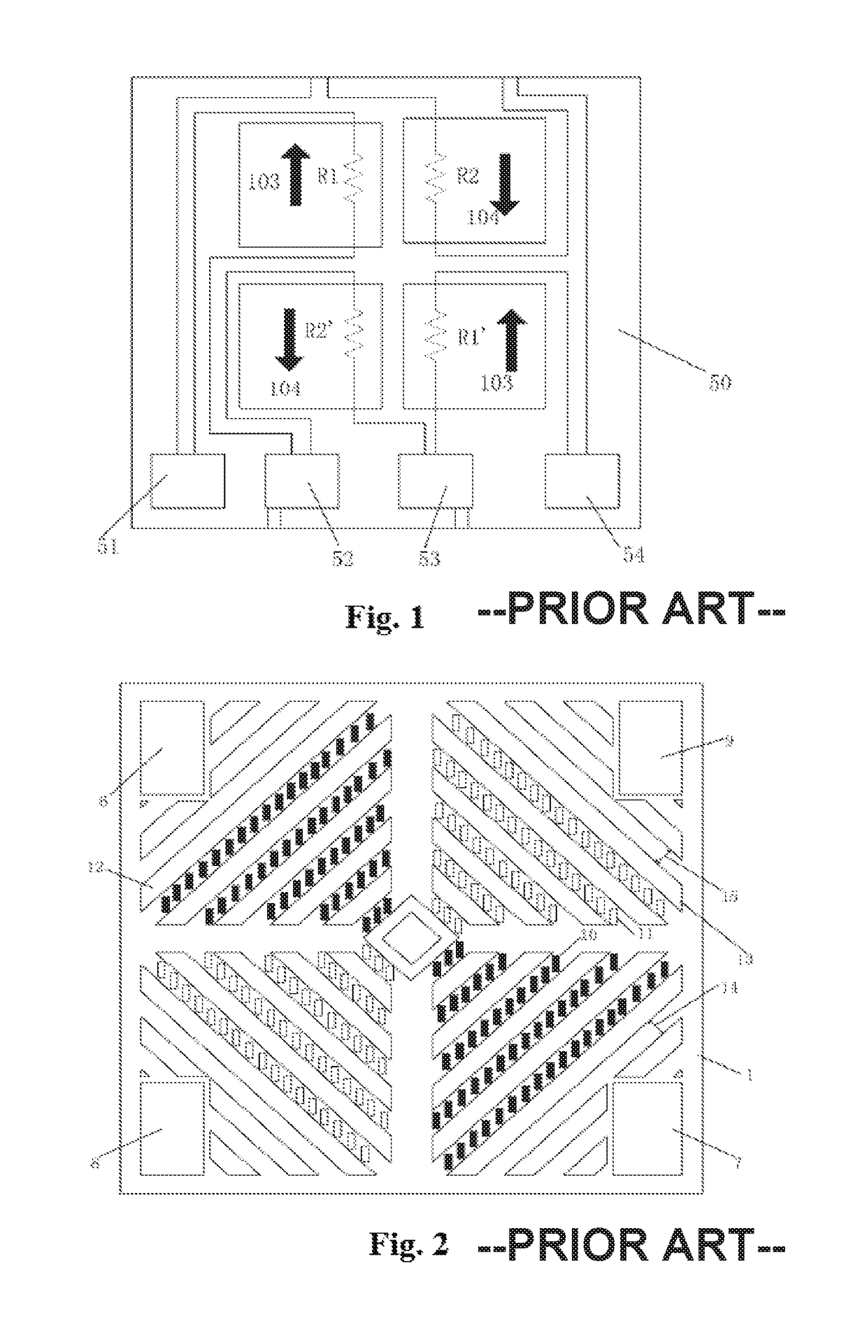 High-sensitivity push-pull bridge magnetic sensor