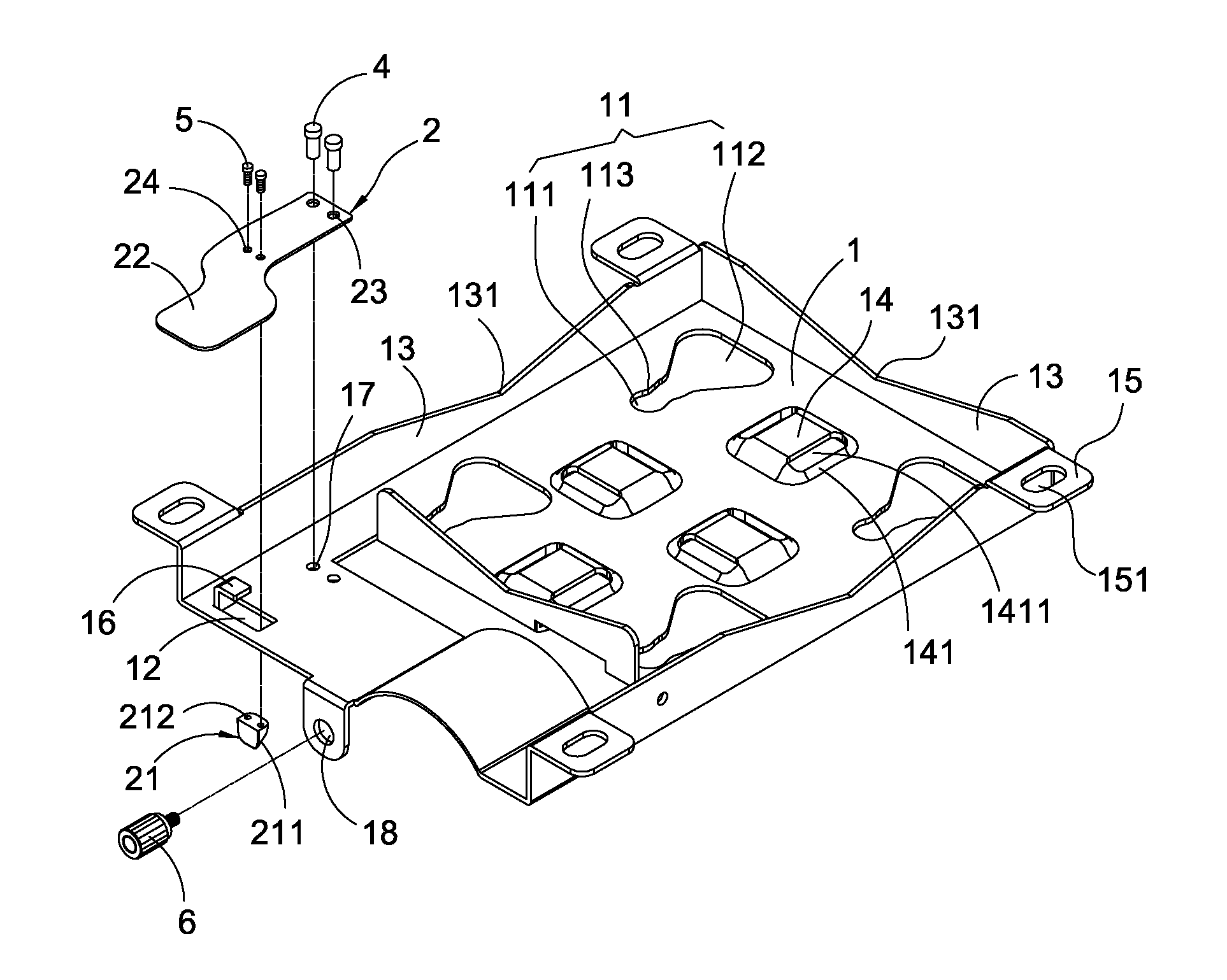 Quick-release fixing structure for electronic equipments