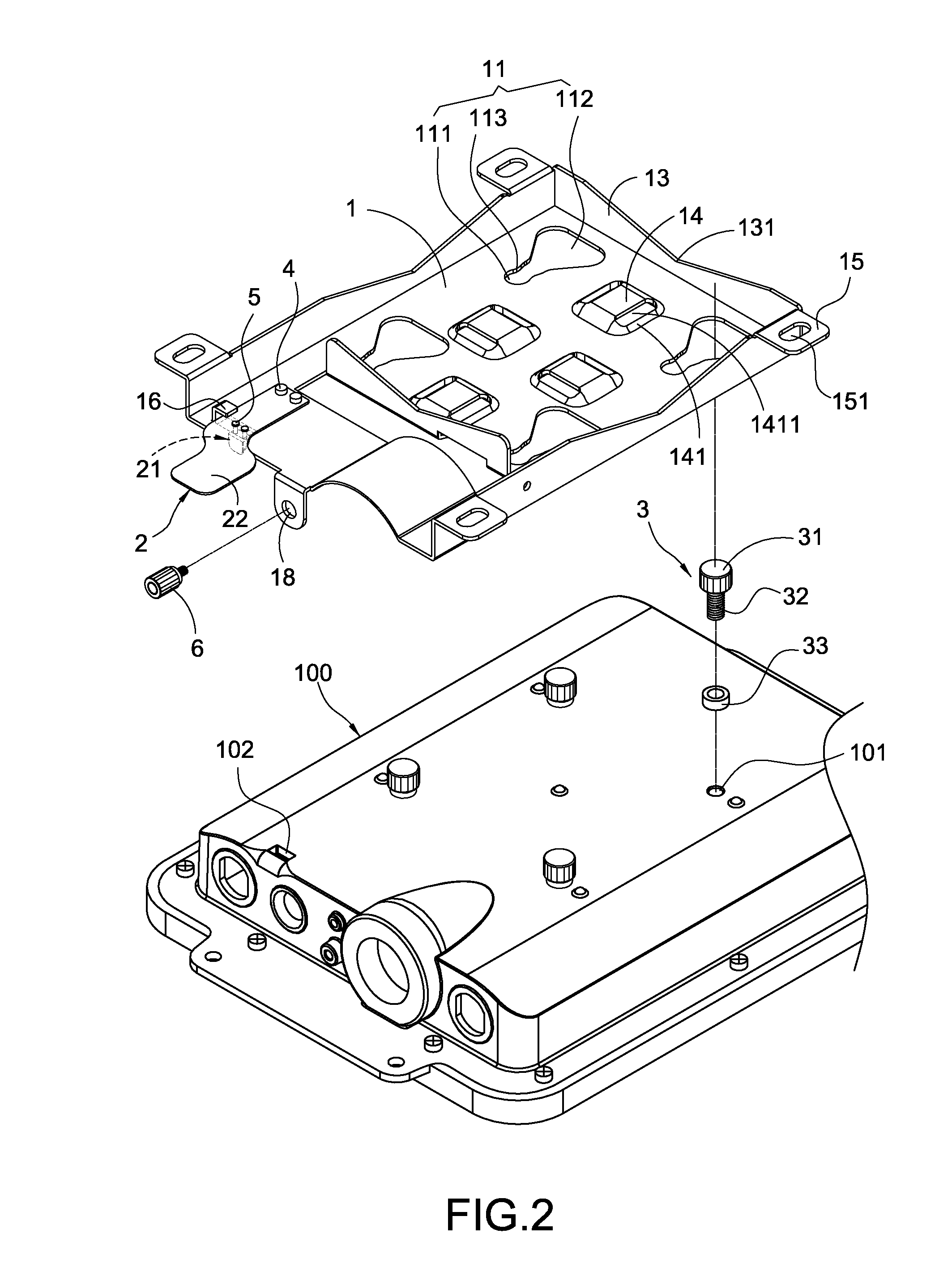 Quick-release fixing structure for electronic equipments