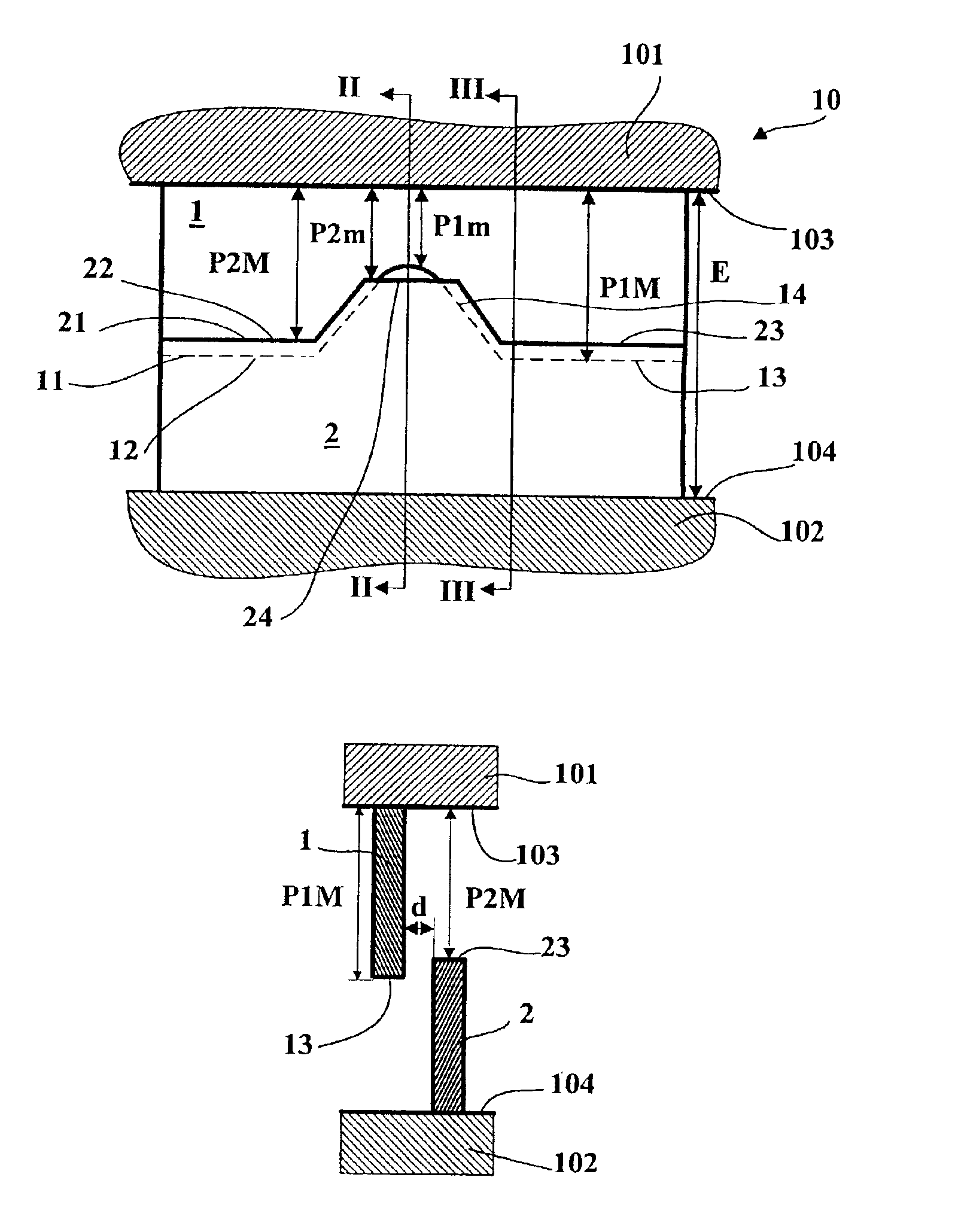 Tread having offset first and second incisions