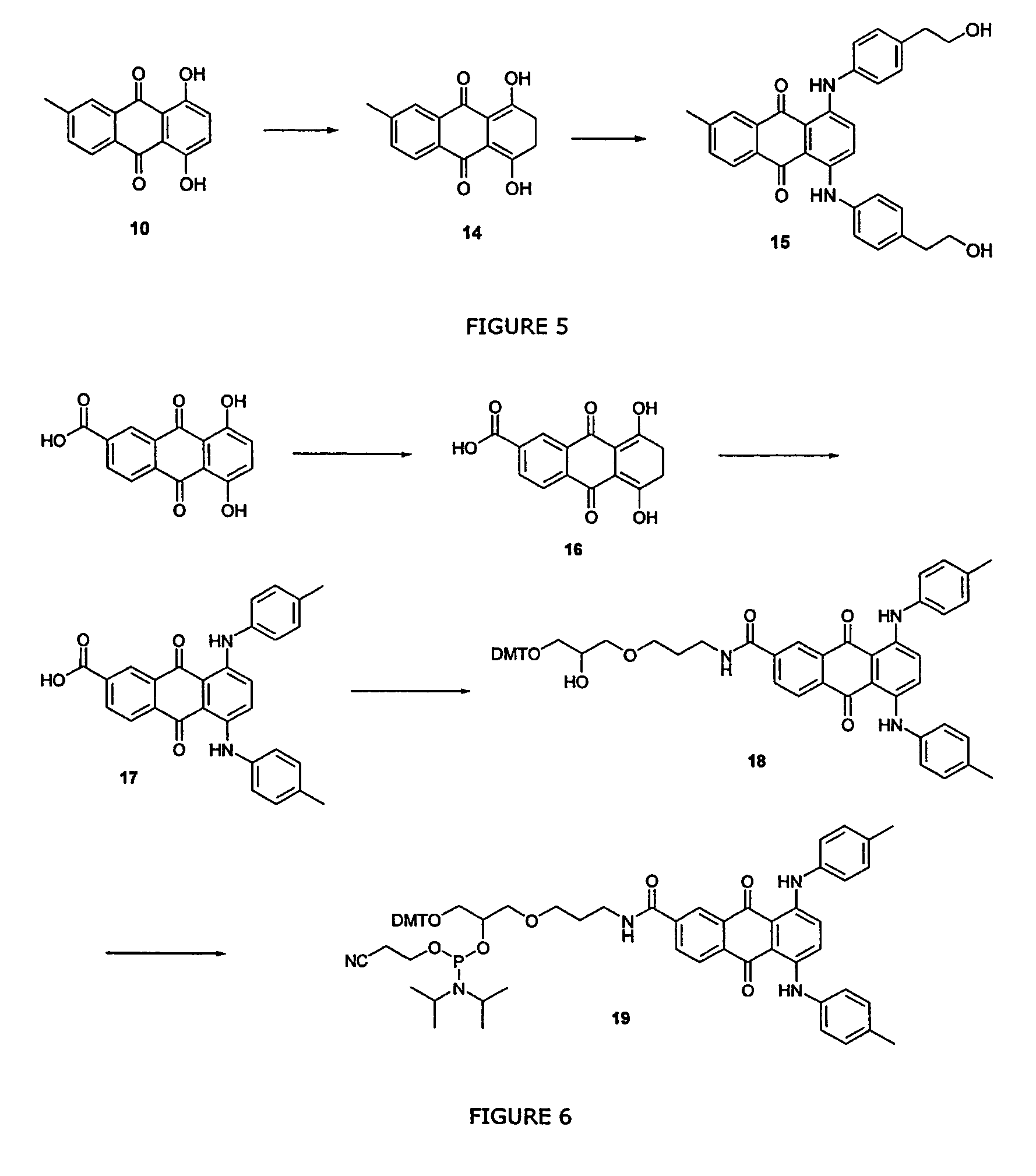 Quencher compositions comprising anthraquinone moieties