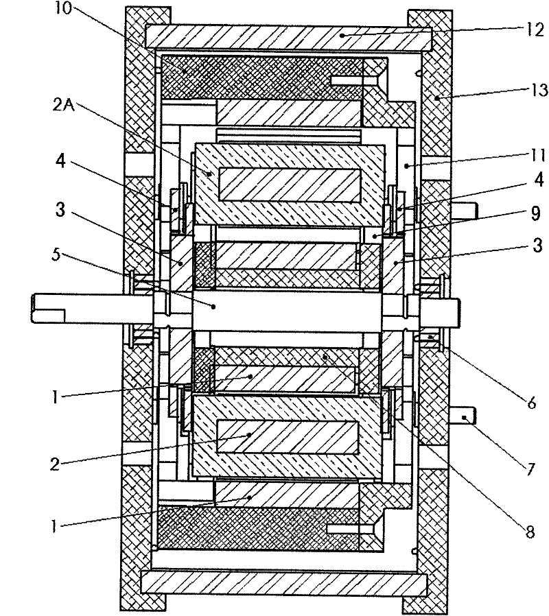 Double-rotor radial driving meshing motor